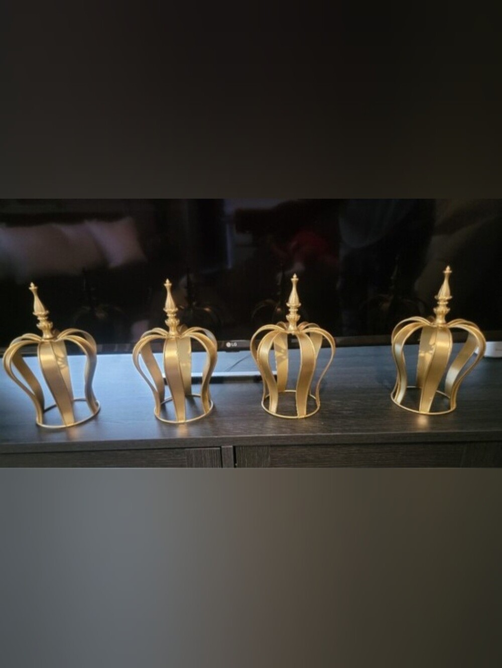 4 Gold Metal Decorative Crown Accent - Home Accents
